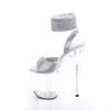 Pleaser - FLAMINGO891HTRS Ankle strap sandal, Pole dance shoes - Silver coloured Product image